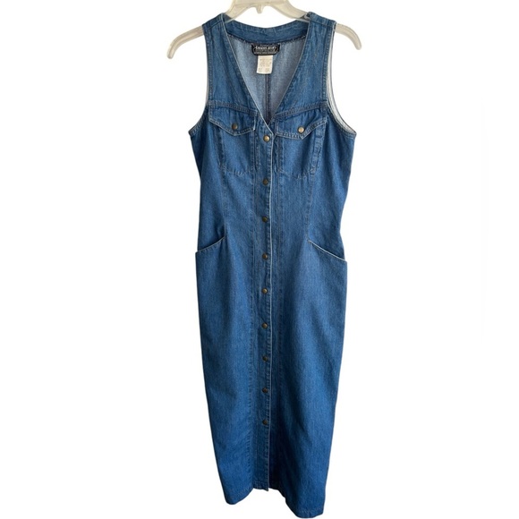 Vintage Denim Maxi Dress - Picture 5 of 15